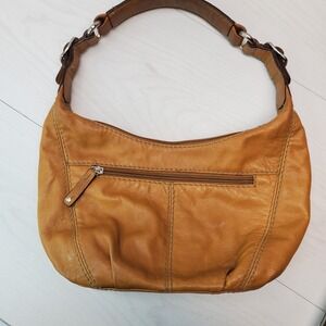 Tignanello Tan Leather Shoulder Bag Hobo Purse Retro Cottage Core